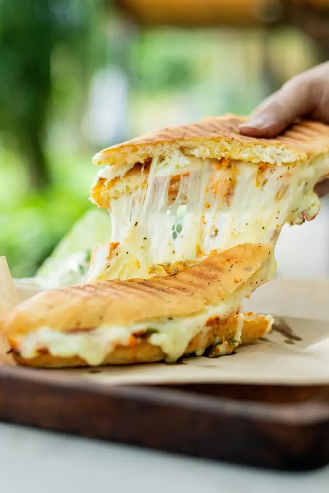 Panini con queso fundido